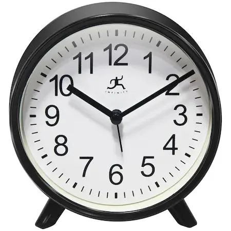 Infinity Instruments Infinity Instruments Black Tabletop Alarm Clock 15684BK-4360 — product photo