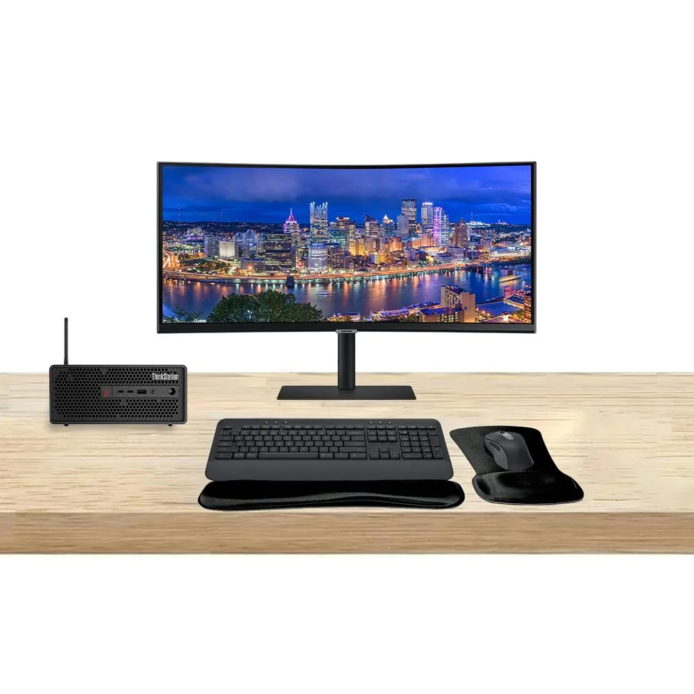 Lenovo Lenovo ThinkStation P3 Tower i7-14700 64GB 1TB RTX A2000 12GB Dual 27" QHD MK650 — product photo