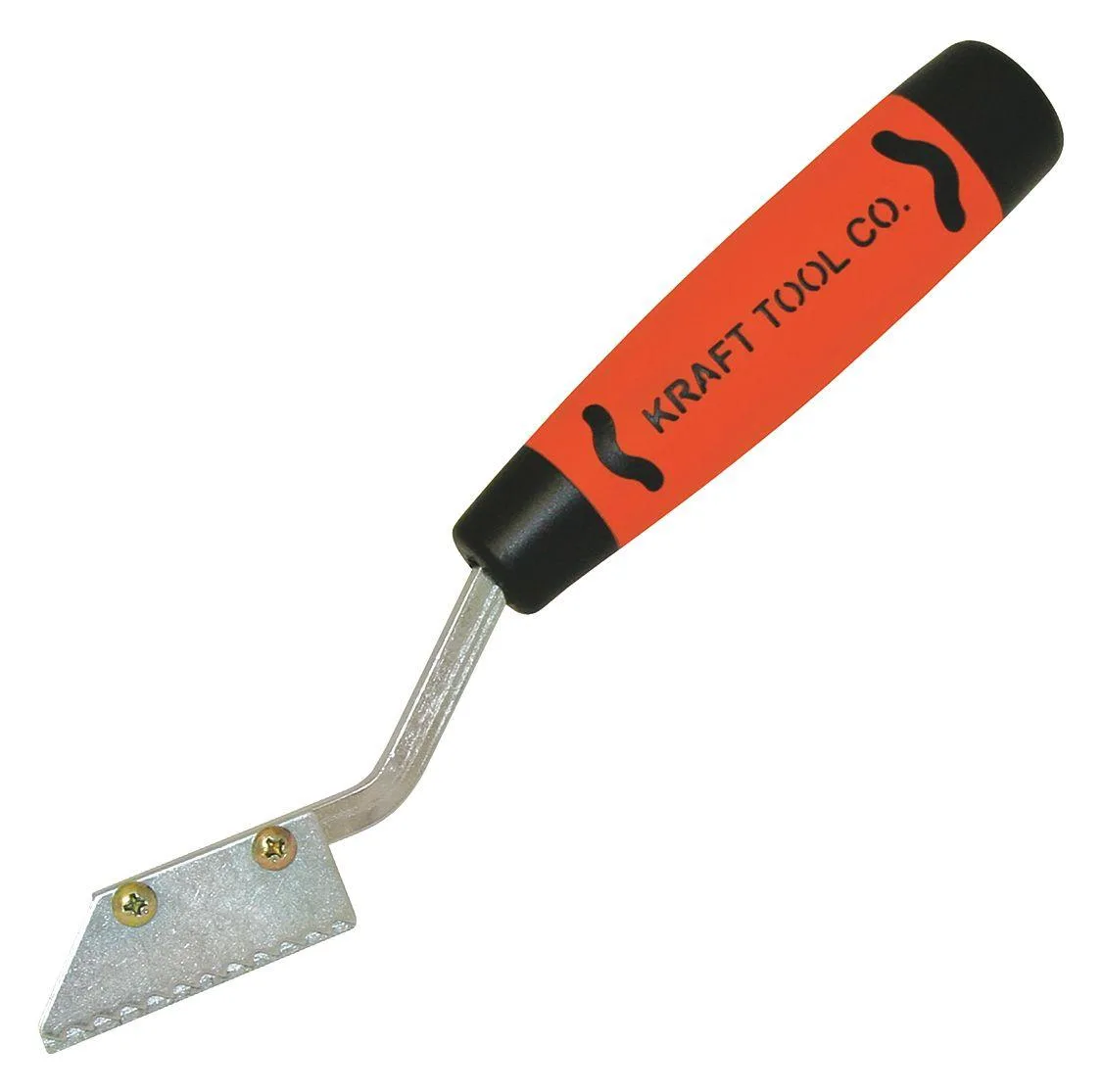 Orange and black handled grout saw with 2in carbide serrated blade