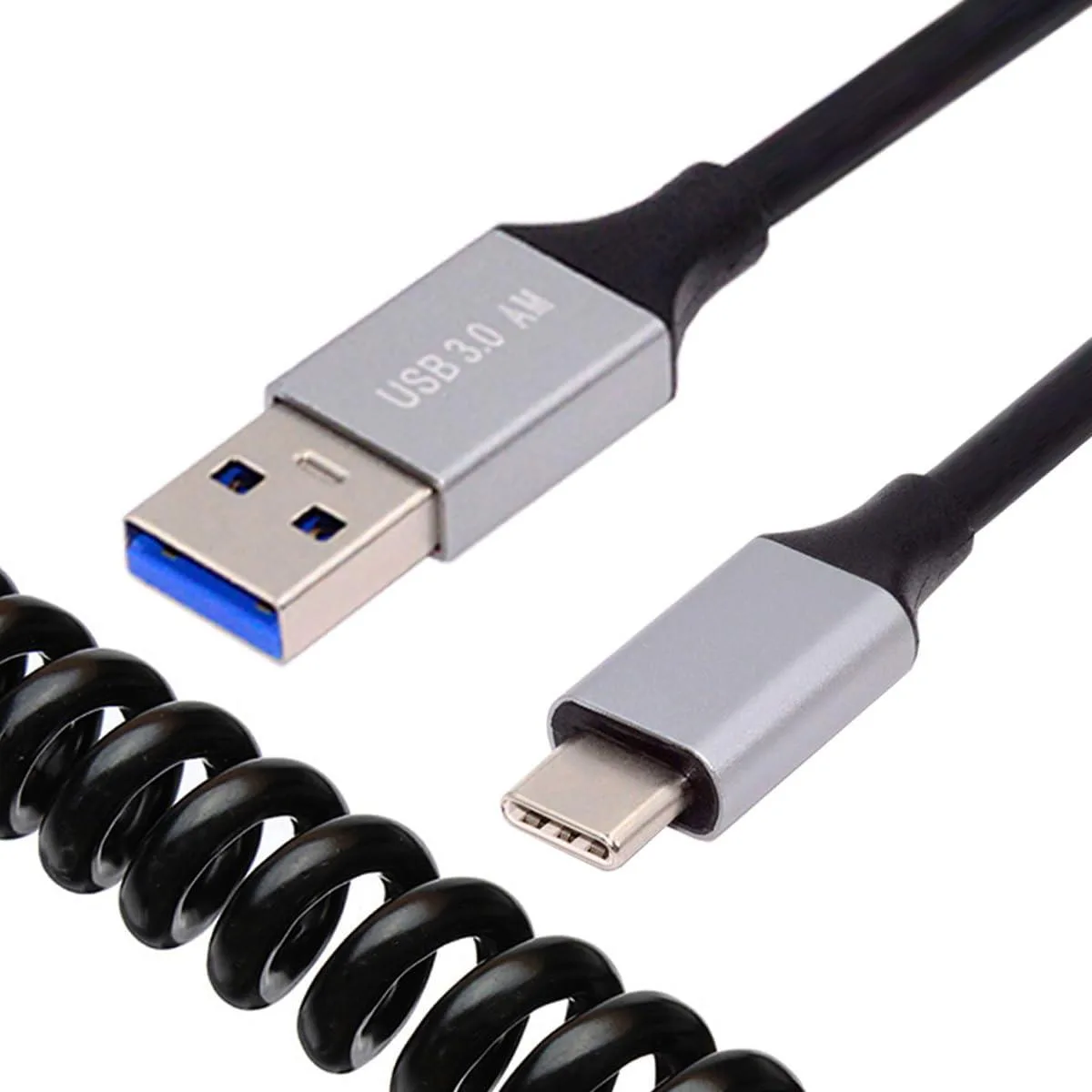 Fervit Fervit USB 3.0 Type-A to USB-C OTG coiled cable 100cm — product photo