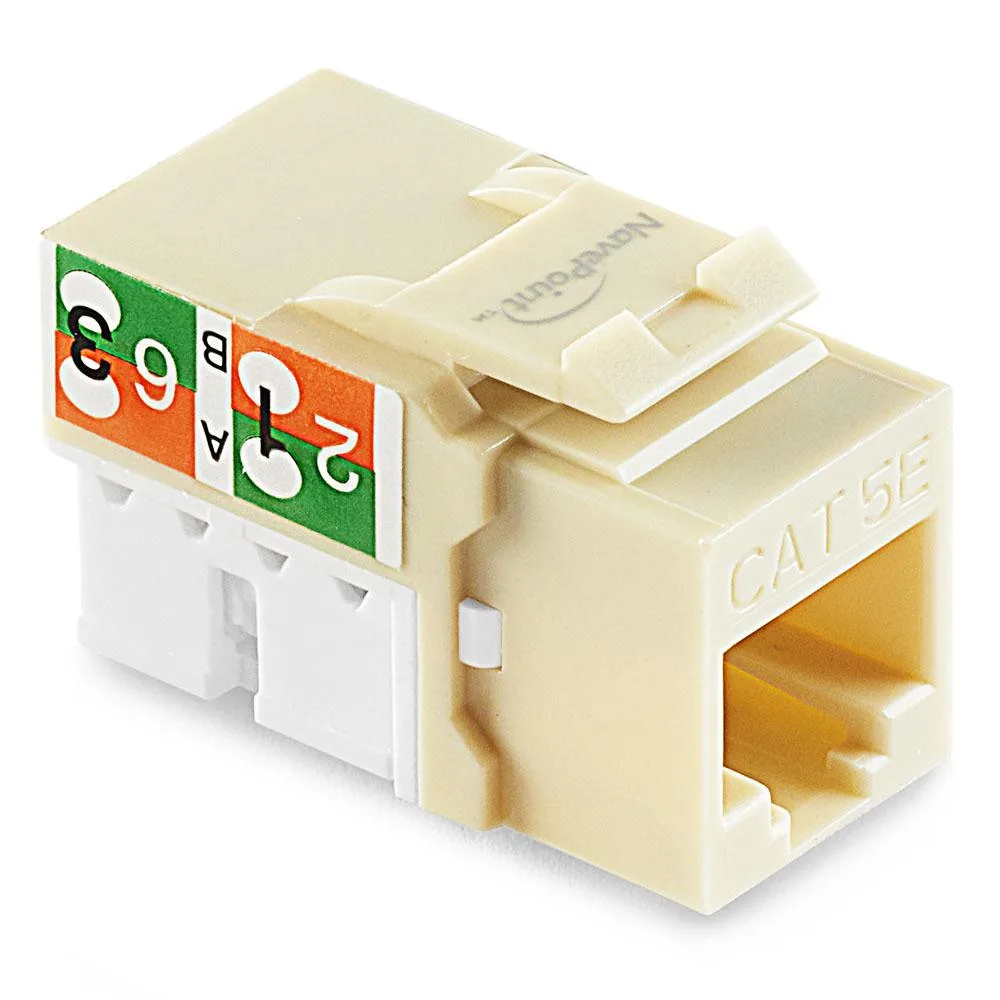 NavePoint NavePoint Cat5e Keystone Jack 90 Degree Ivory 25-Pack — product photo