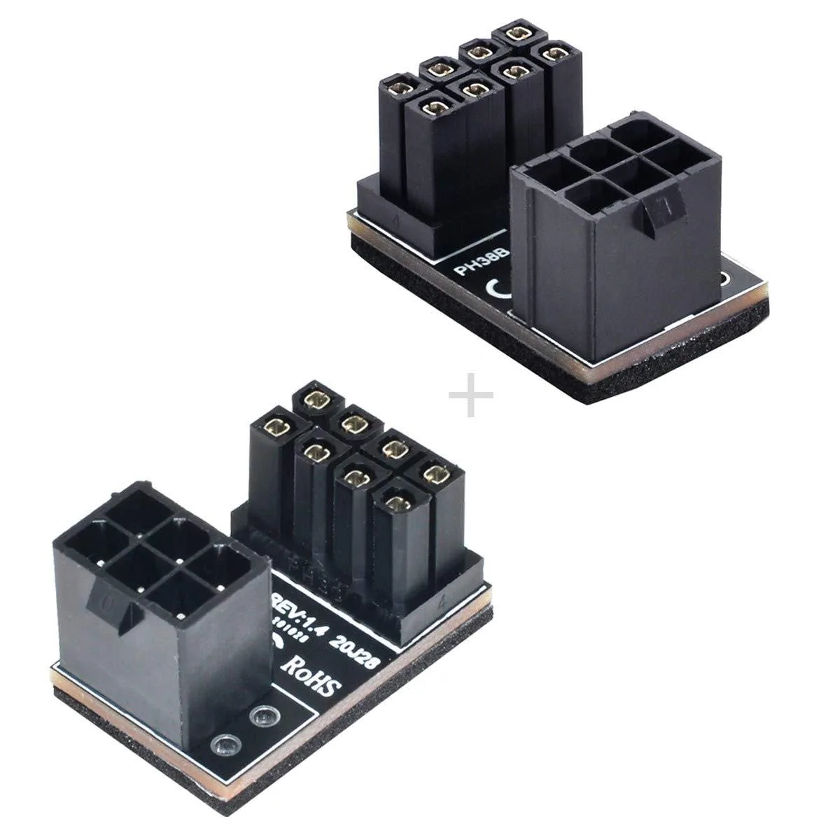 Vszerda Vszerda ATX 6Pin Female to 8Pin Male 180 Degree Angled Power Adapter 2 Pack — product photo