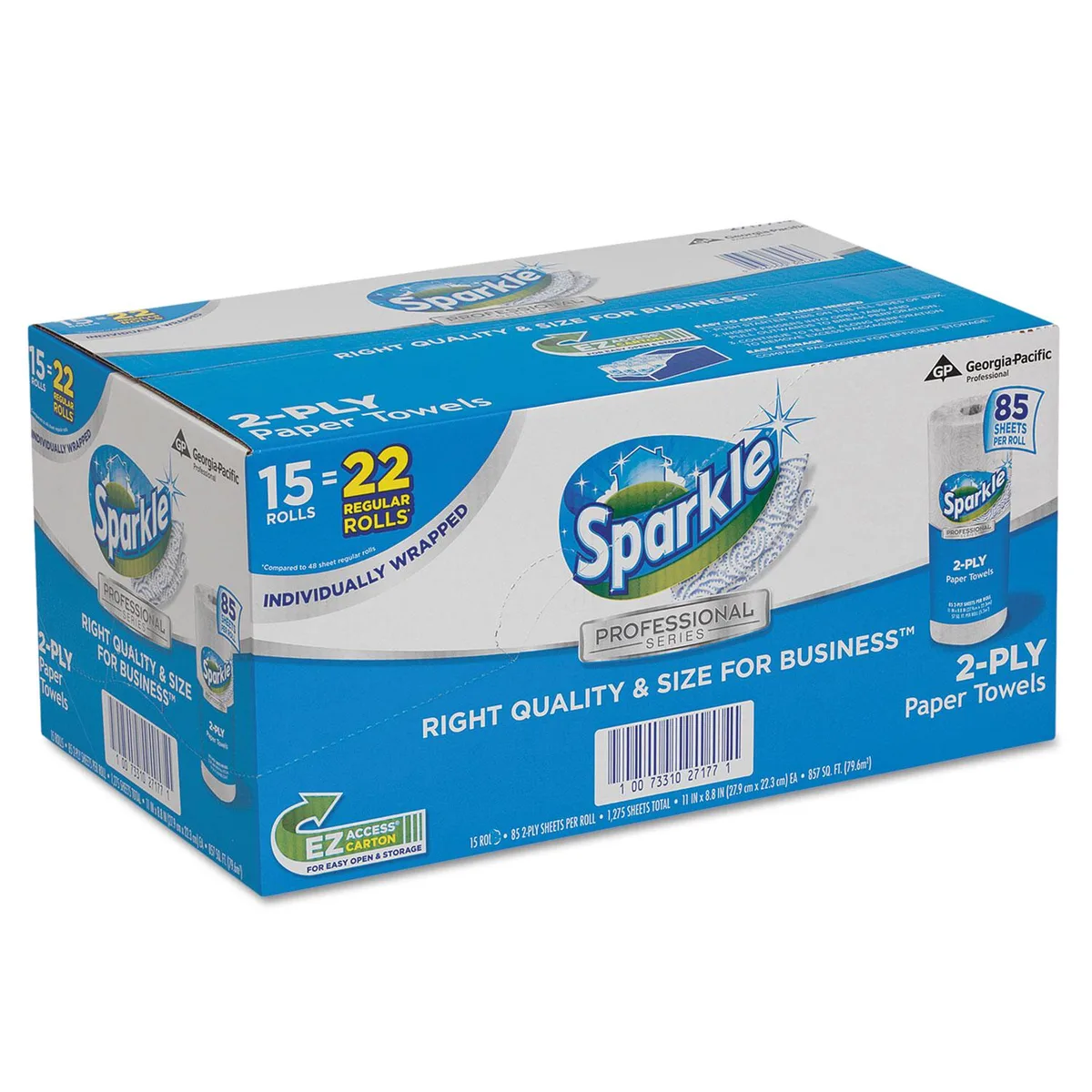 Georgia Pacific Georgia Pacific Sparkle Professional Series 2-Ply White Paper Towels 85 Sheets 15 Rolls Carton 2717714 — product photo