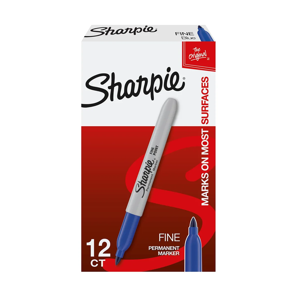  Sharpie Permanent Markers Fine Point Blue 12 Count — product photo