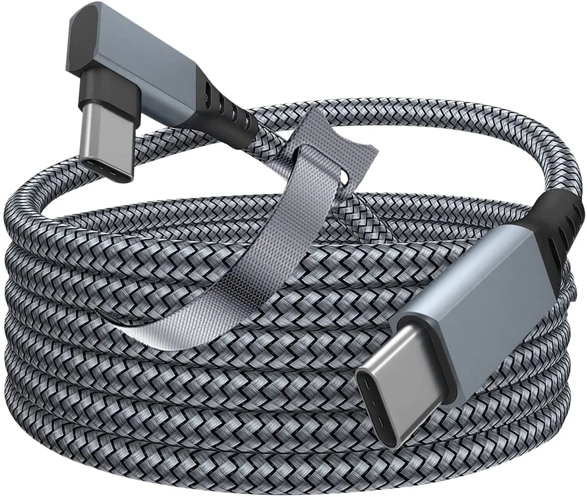 Hitoor Hitoor USB C to C 3.0 Cable 16.4 ft Gray 90° Thunderbolt 3 — product photo
