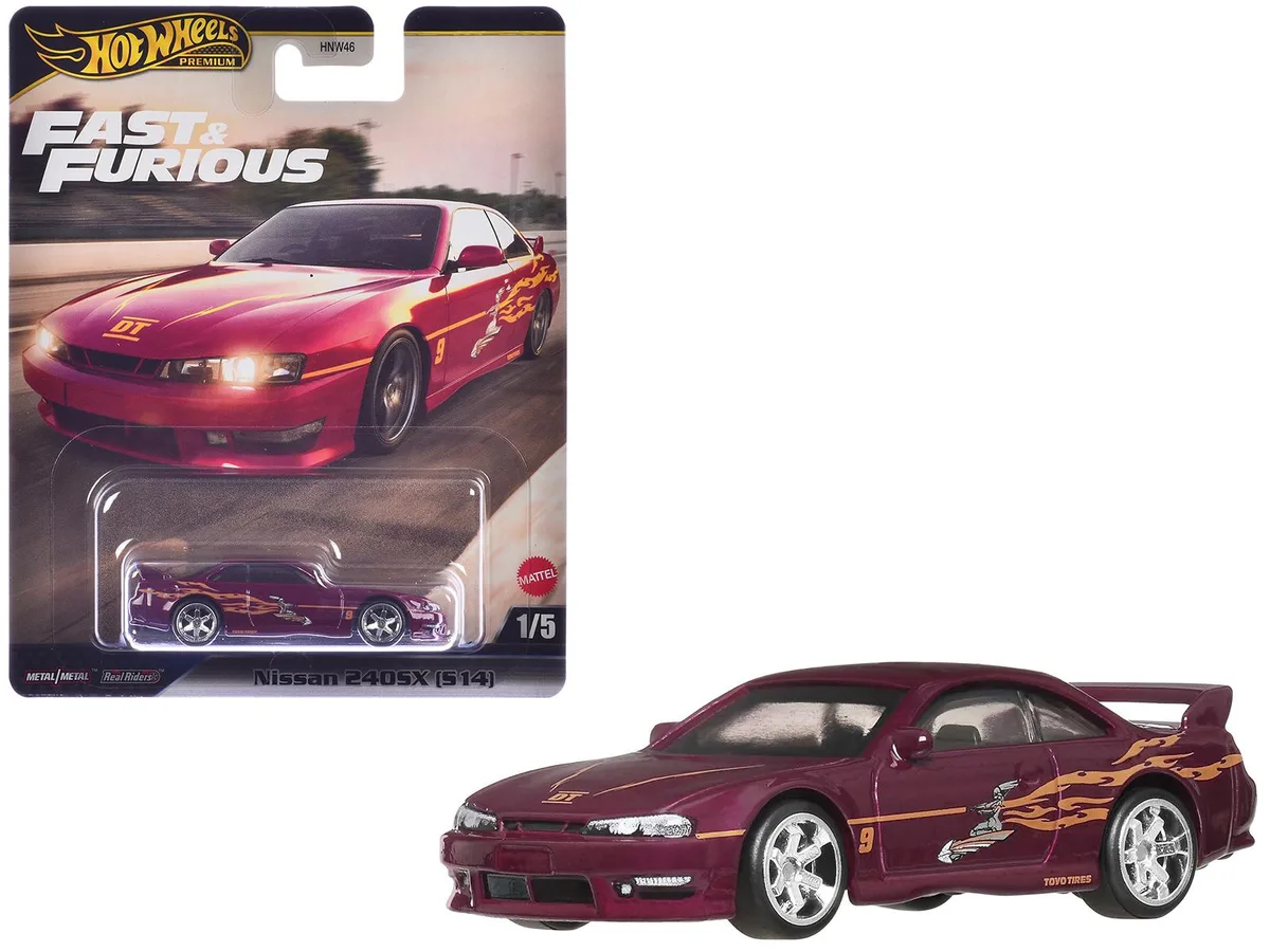 Hot Wheels Hot Wheels Nissan 240SX S14 RHD Maroon Fast &amp; Furious 2001 Diecast Hobby Collectible — product photo