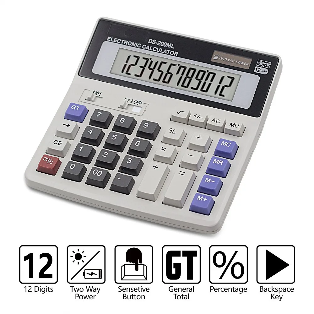 Werleo Werleo Basic Desktop Calculator Dual Power 12-Digit LCD — product photo