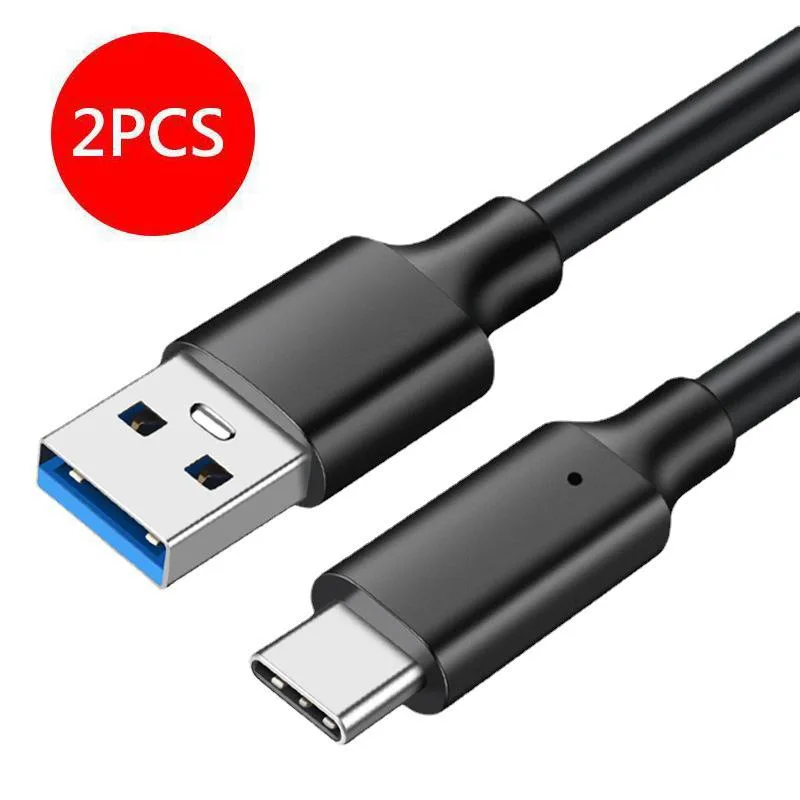 Jansicotek Jansicotek PQ108 USB A to USB C Cable 2-Pack 1.6ft Black — product photo