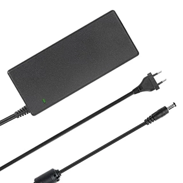 Black rectangular 24V 4A 100W power adapter with US plug and 5.5x2.1mm DC connector