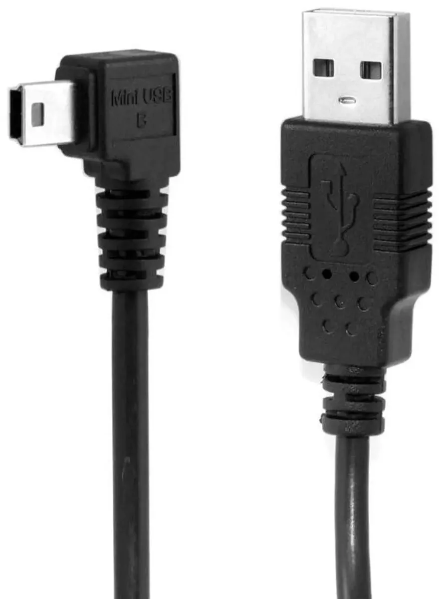 SMUGDESK SMUGDESK Mini USB B 5-Pin to USB 2.0 Cable 90° Left Angled 5m EMI Ferrite Core — product photo
