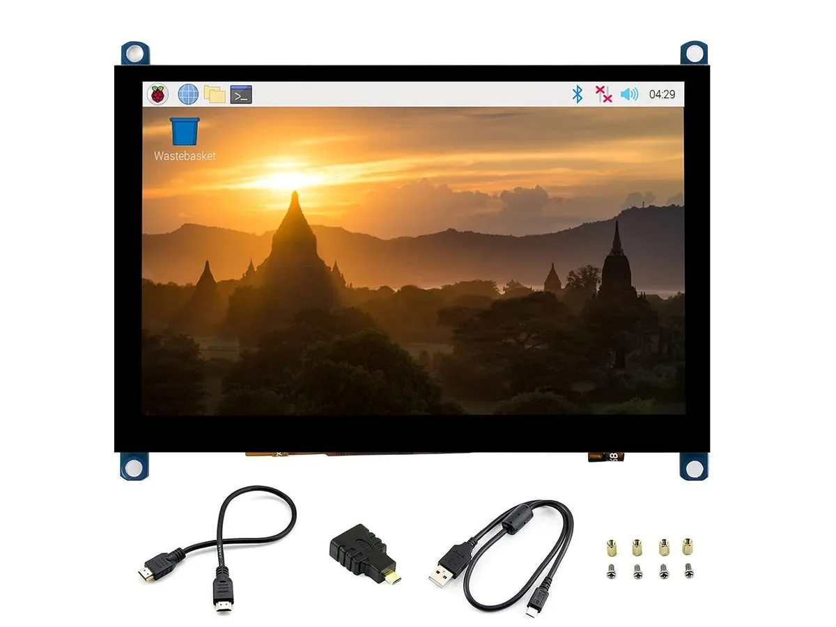 LORDWORLD 5 inch capacitive touch screen TFT LCD development board with toughened glass panel
