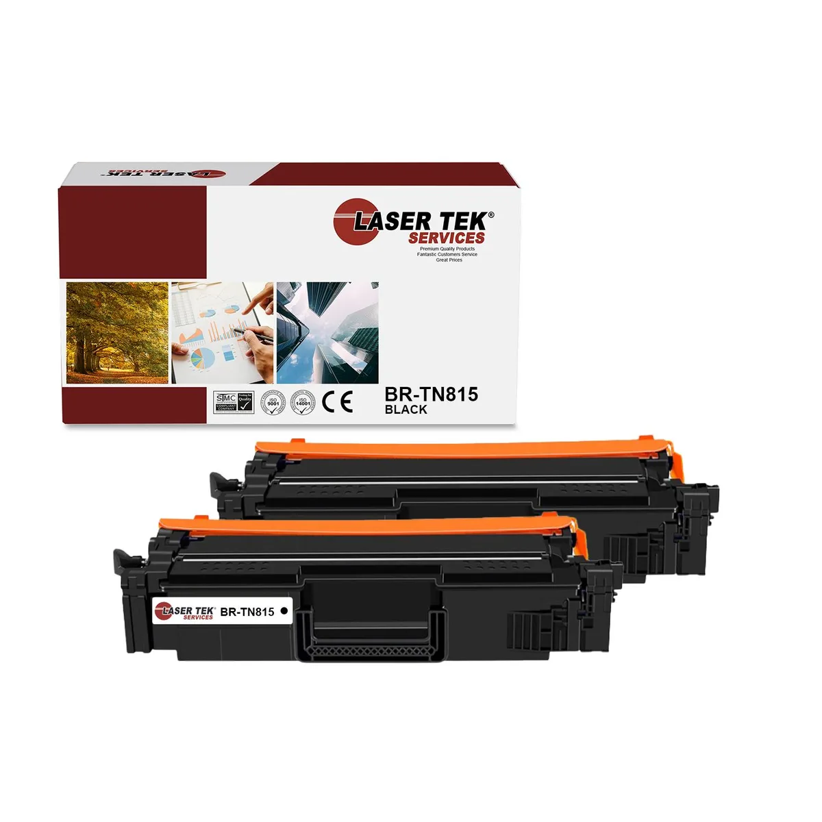 Laser Tek Services Laser Tek Services TN810BK Black Toner Cartridge 2PK 15000 Pages — product photo