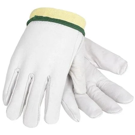 Pair of full-leather driver gloves in size L, keystone thumb, shirred cuff, 10 in length