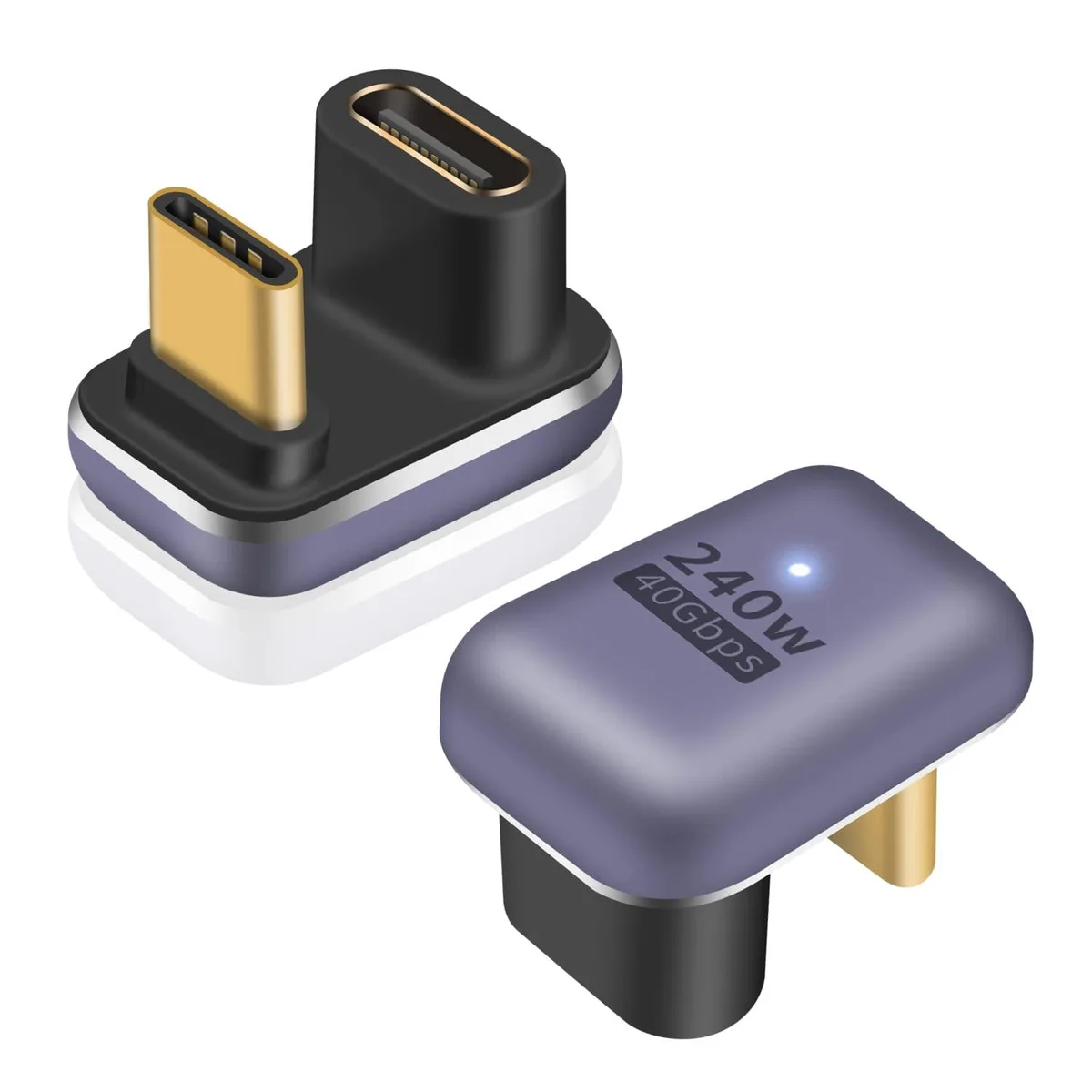 Zell Electronics Zell Electronics 180 Degree USB-C Adapter 240W 2-Pack 40Gbps U-Shape — product photo