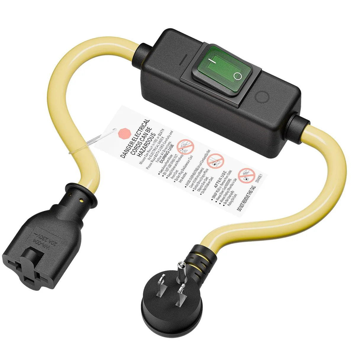 Plugrand WA-003L1 1.5ft 12AWG IP57 Waterproof Power Extension Cord — product photo