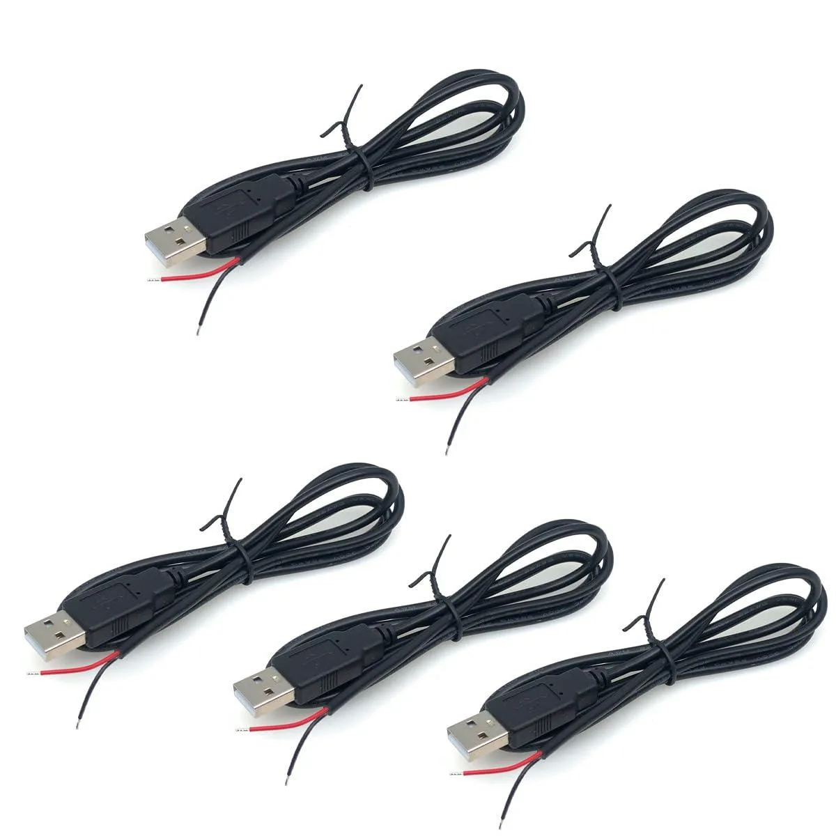 Kootion Kootion USB 2.0 Male 2Pin Pigtail Cable 3.2Ft 22AWG 5-Pack — product photo