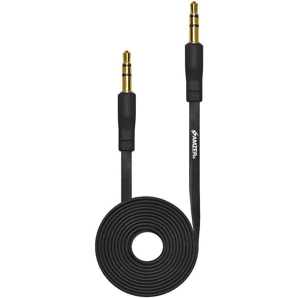 Amzer Amzer 3.5mm Auxiliary Audio Flat Cable 3ft Black — product photo