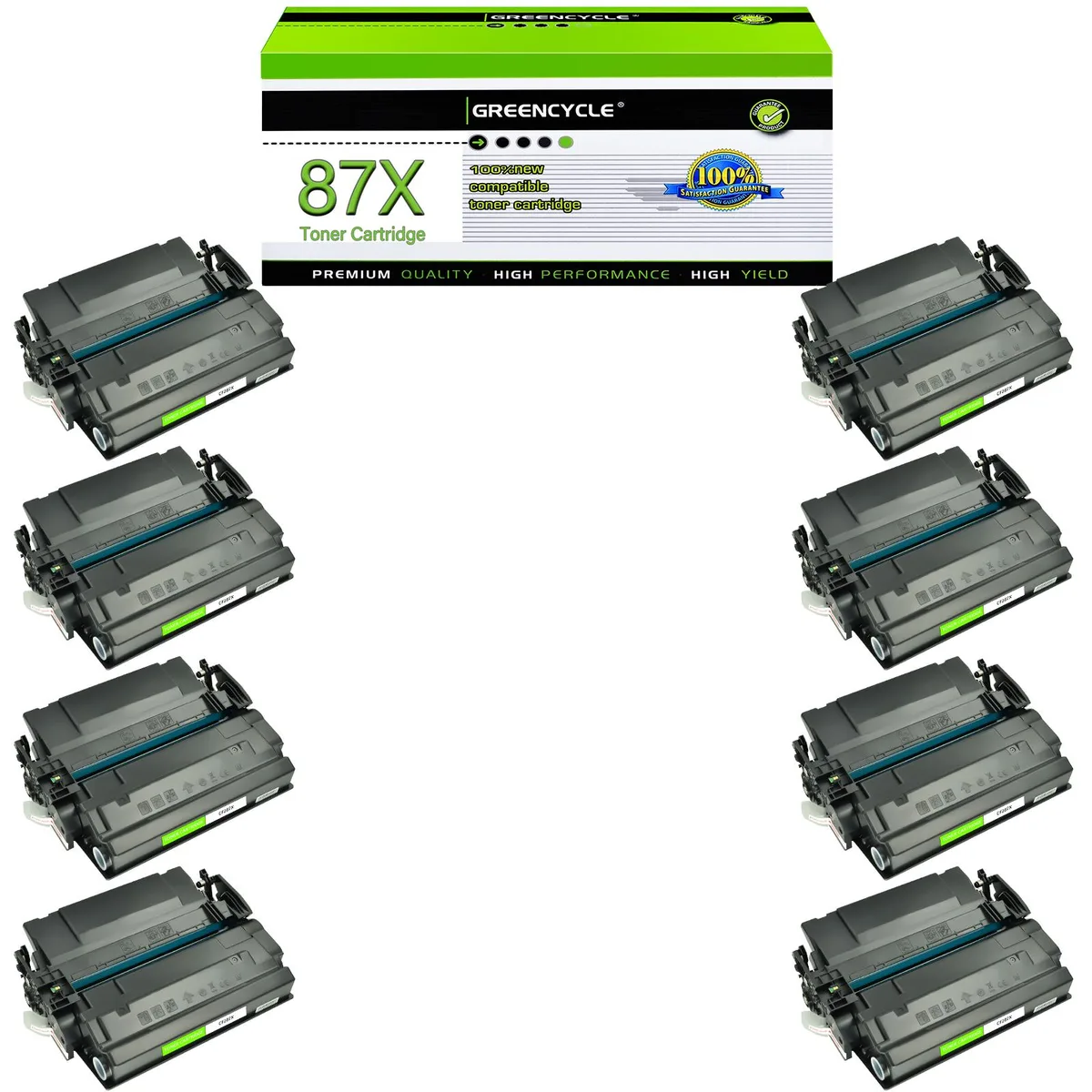 GREENCYCLE GREENCYCLE CF287X toner cartridge 8-pack black 18000 pages — product photo