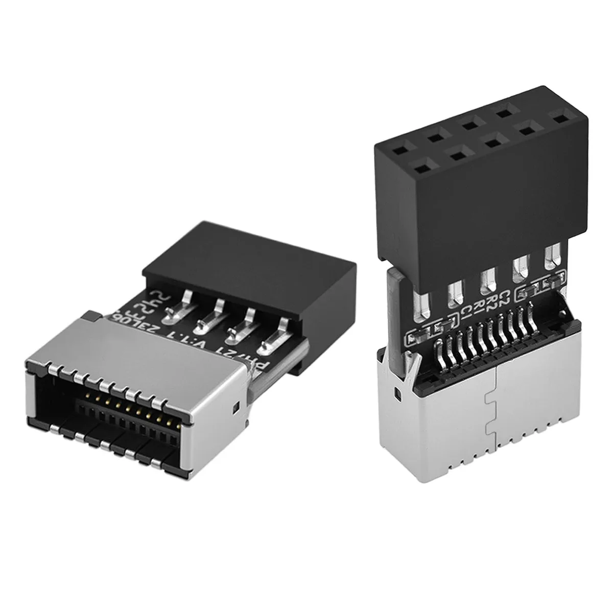 No Sew No Sew USB 2.0 to 3.2 Gen 1 Header Adapter 9-Pin Male to Type-E Female 2 Pack — product photo