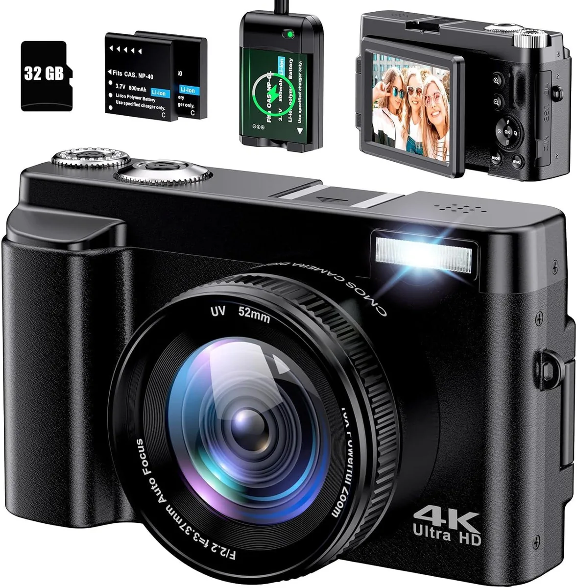 VAHOIALD DC101 48MP 4K Point & Shoot Camera — product photo