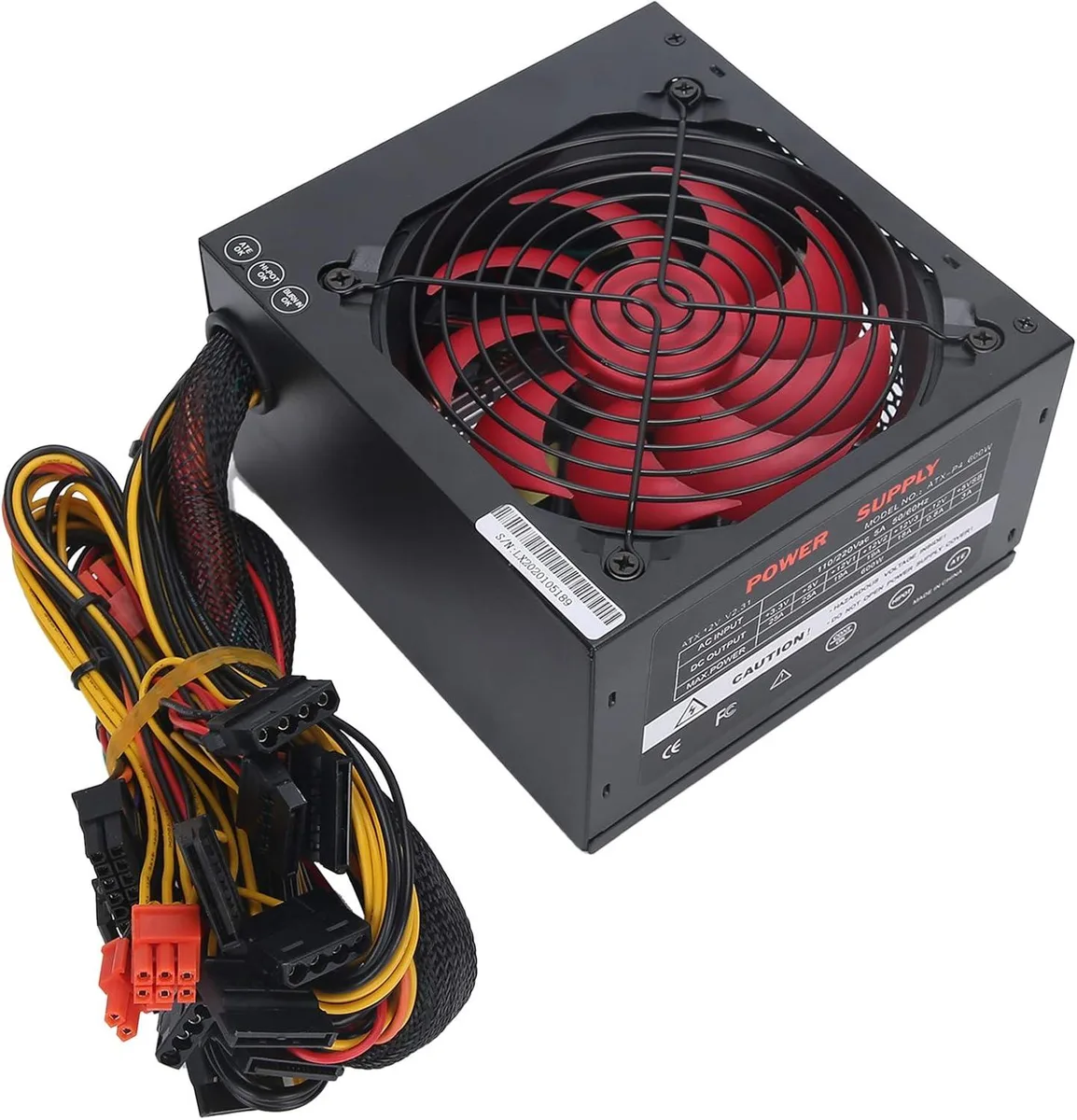 myVolts myVolts ATX-600W 600W ATX power supply 14cm red fan 115/230V — product photo