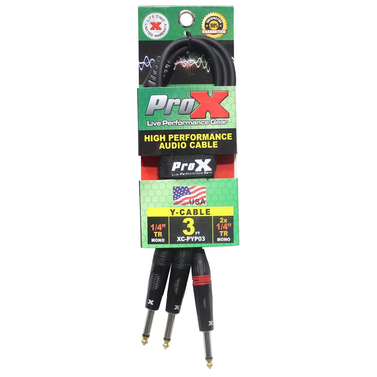 ProX ProX XC-PYP03 3' 1/4" TS-M to Dual 1/4" TS-M Audio Cable — product photo