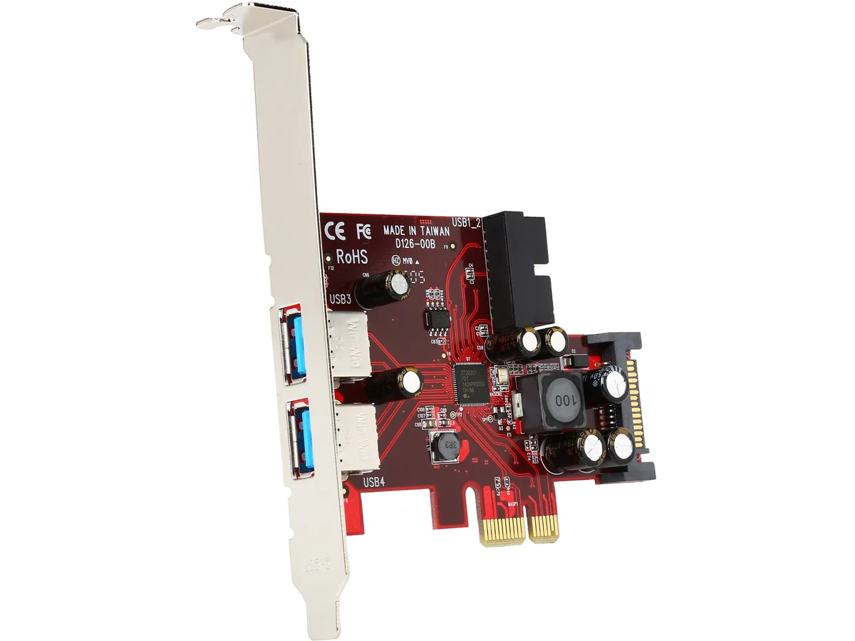 STARTECH STARTECH PEXUSB3S2EI 4-port PCIe USB 3.0 expansion card 2 external 2 internal SATA power — product photo