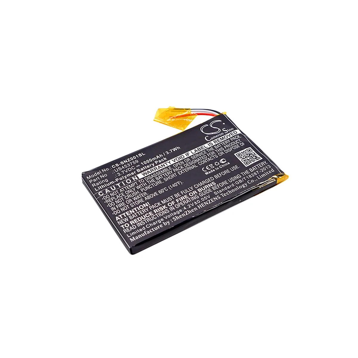 Cameron & Co Cameron & Co DS-CS-SNZ001SL 1000mAh Li-Polymer Battery — product photo