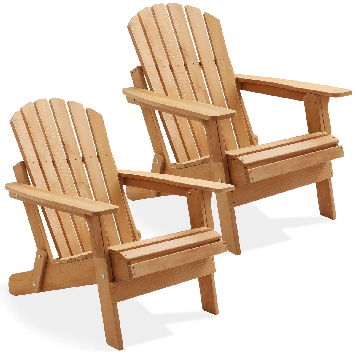 Casafield Casafield Oversized Folding Adirondack Chair Set of 2 Cedar Beige — product photo