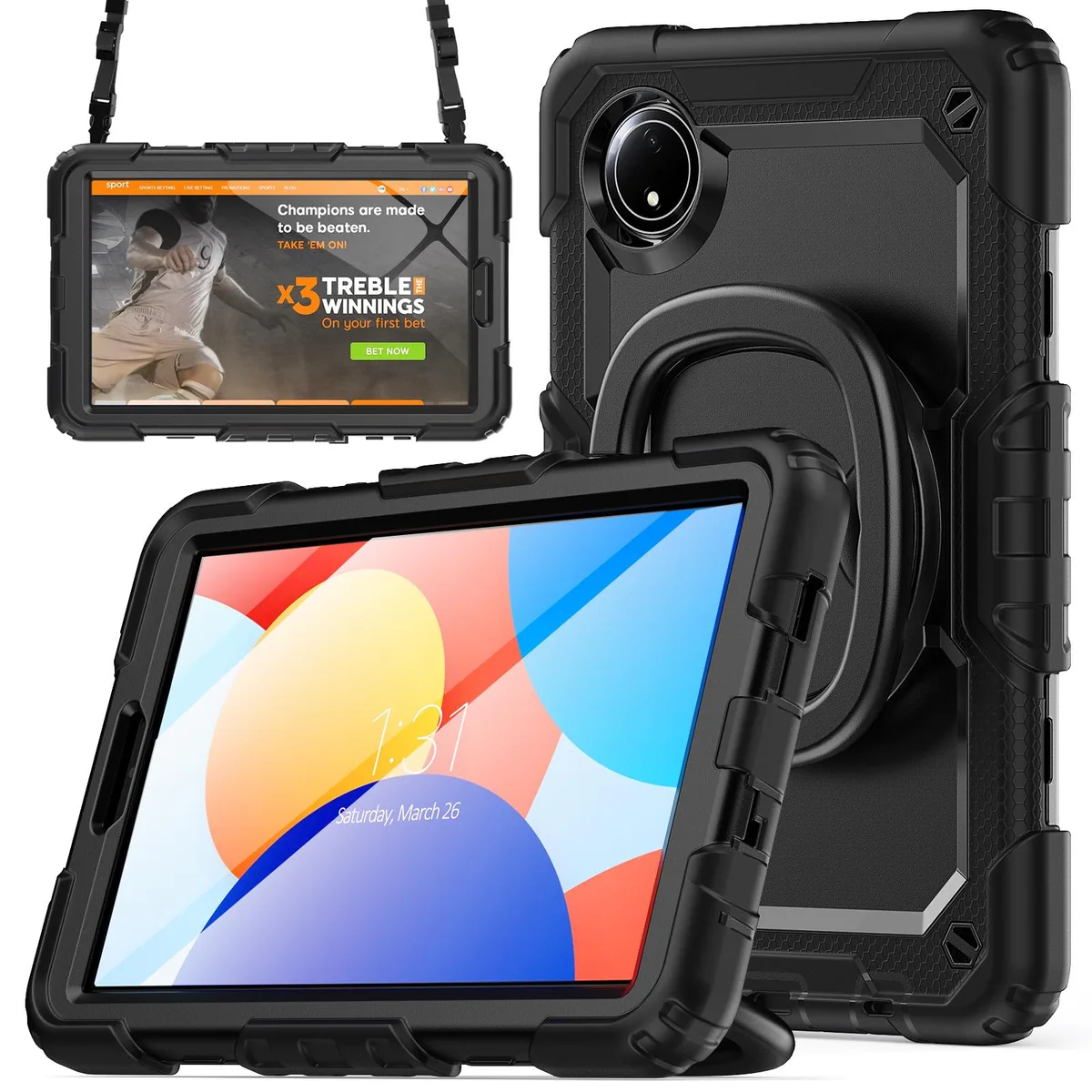 BONAEVER BONAEVER Shockproof Case for Xiaomi Redmi Pad SE 8.7 inch 2024 with 360° Rotating Hand Strap — product photo