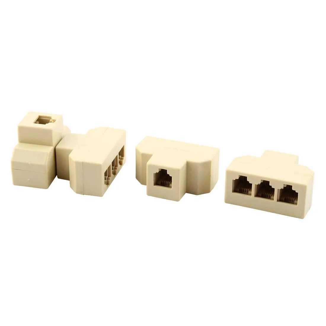 Unique-Bargains Unique-Bargains RJ11 1-to-3 Splitter 4pcs Beige — product photo