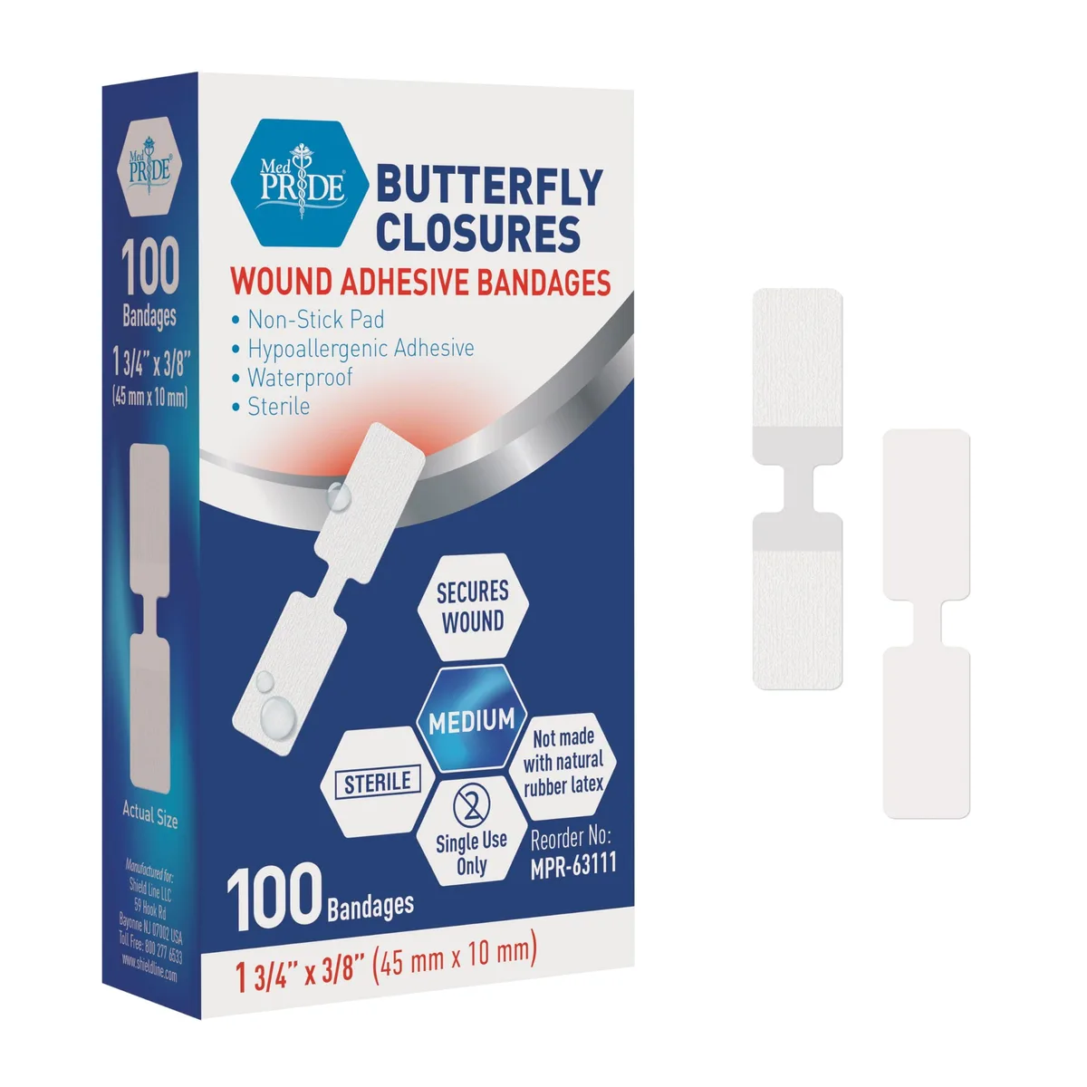 Boxed first aid kit, medium size, 100 count