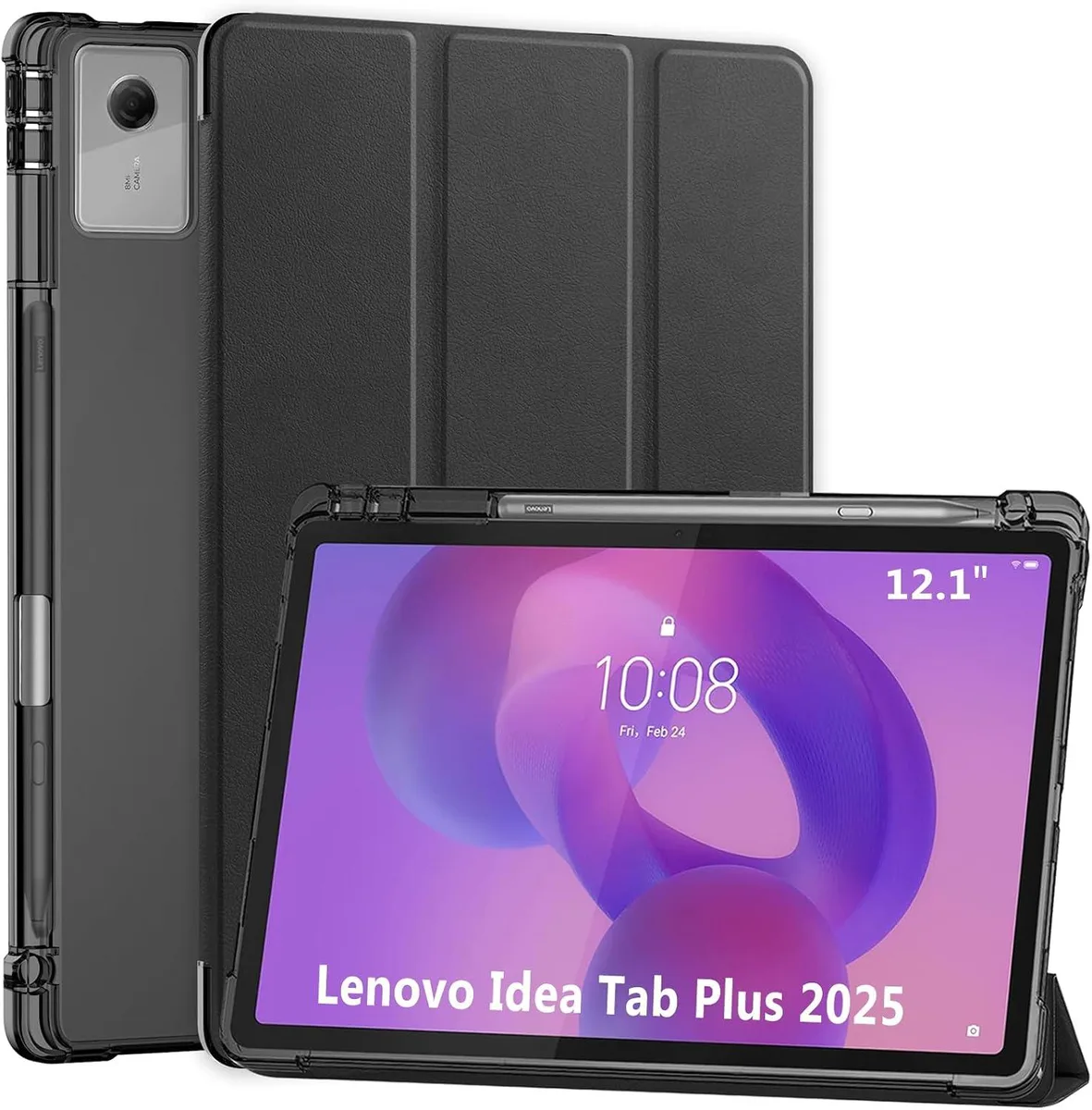 Kootion Kootion Smart Case for Lenovo Idea Tab Plus 12.1 Inch / Tab K12 2025 (TB361FU/TB361ZU) - Black — product photo