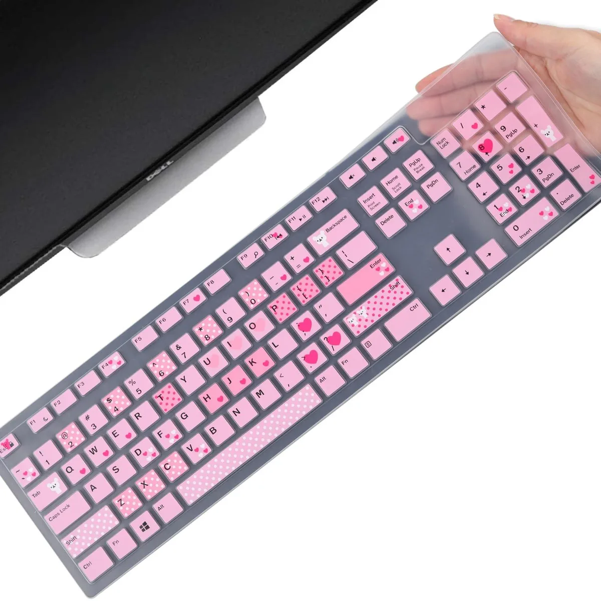  MUBUY-GOL Keyboard Cover Skin for Dell KM636 KB216 US Layout Silicone Waterproof Lovly Colour — product photo