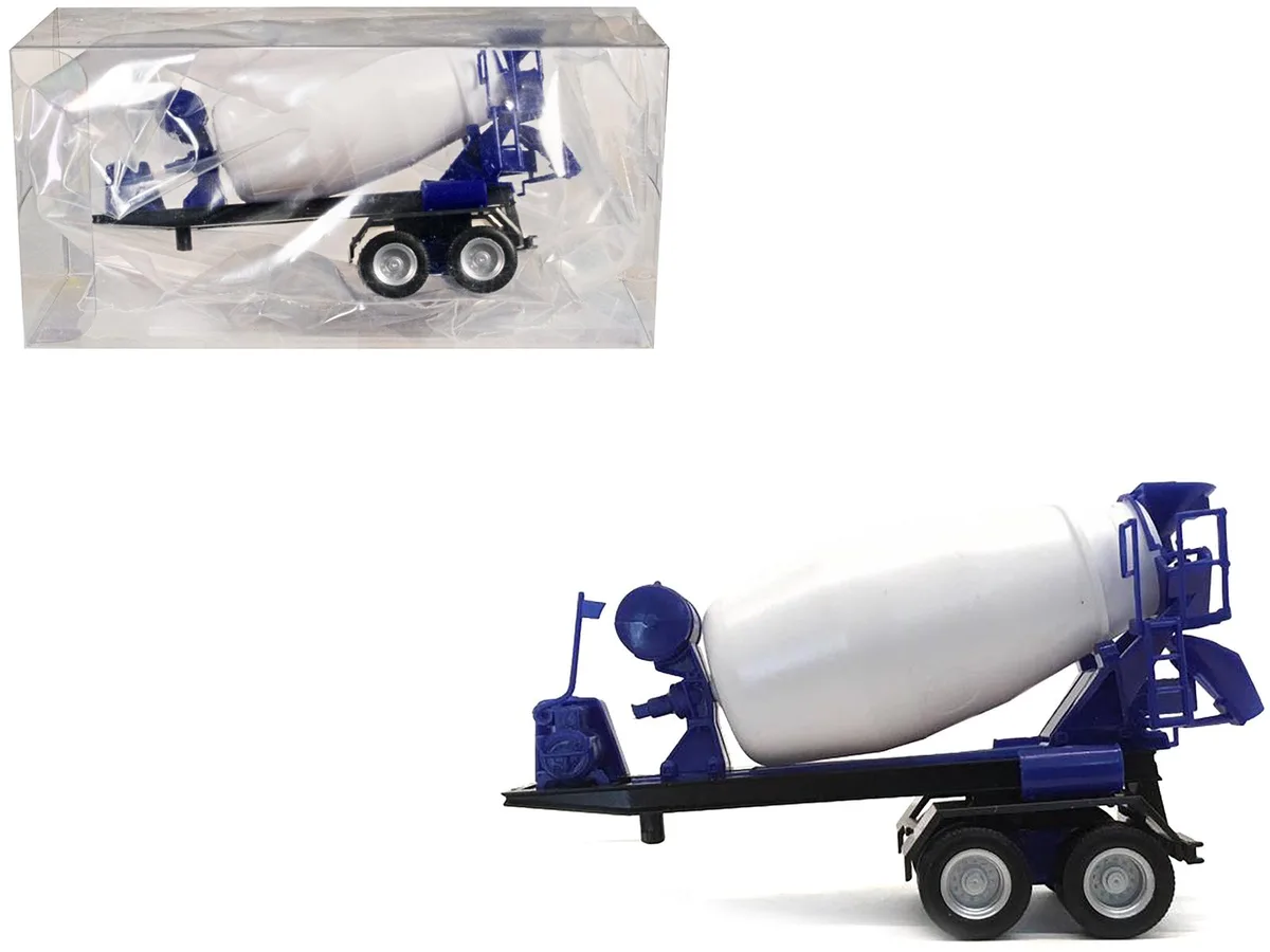 Promotex Promotex 2-Axle Cement Mixer Trailer White Blue 1/87 HO Plastic Model — product photo
