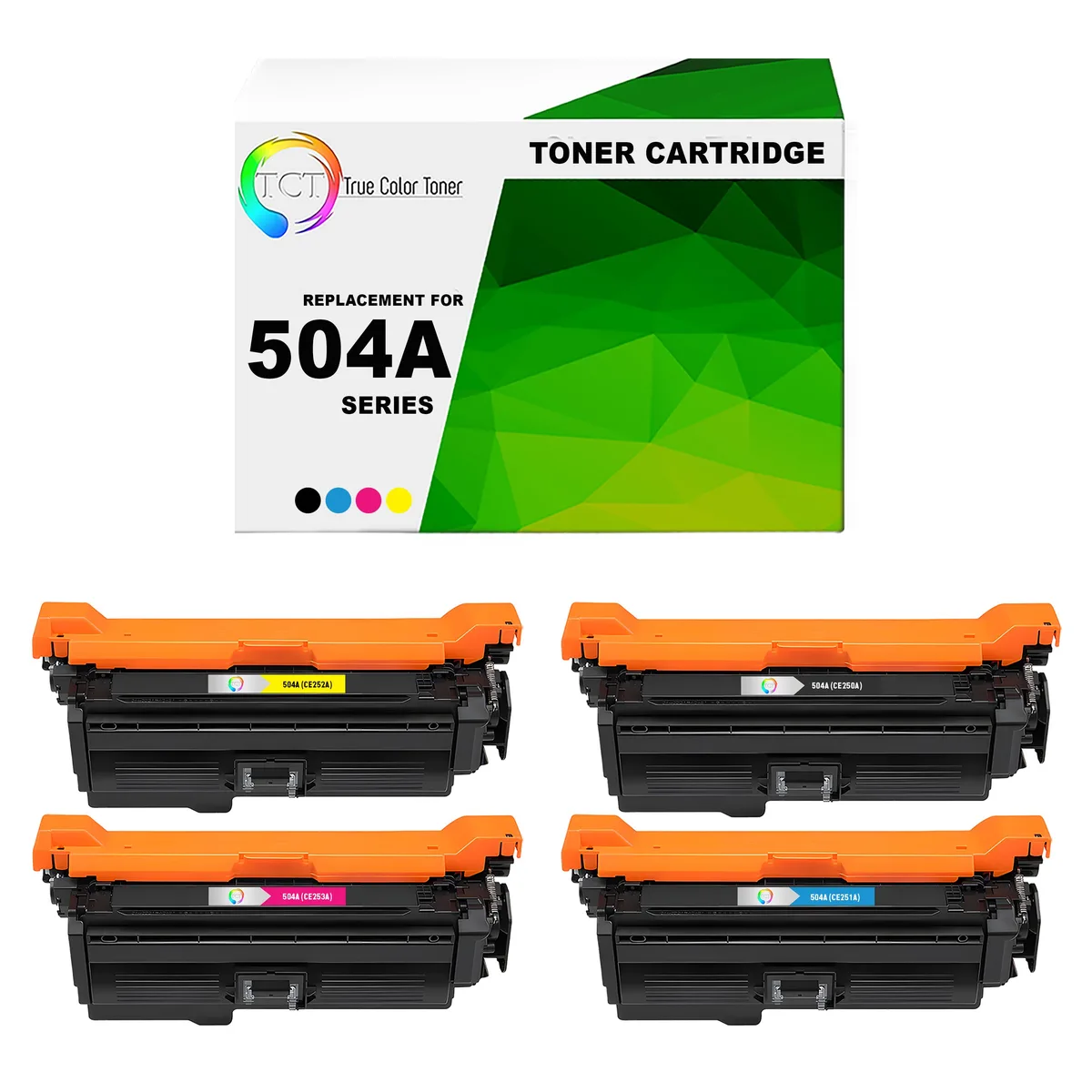 True Color Toner True Color Toner 504A 4 Pack toner cartridge CE250A CE251A CE252A CE253A — product photo