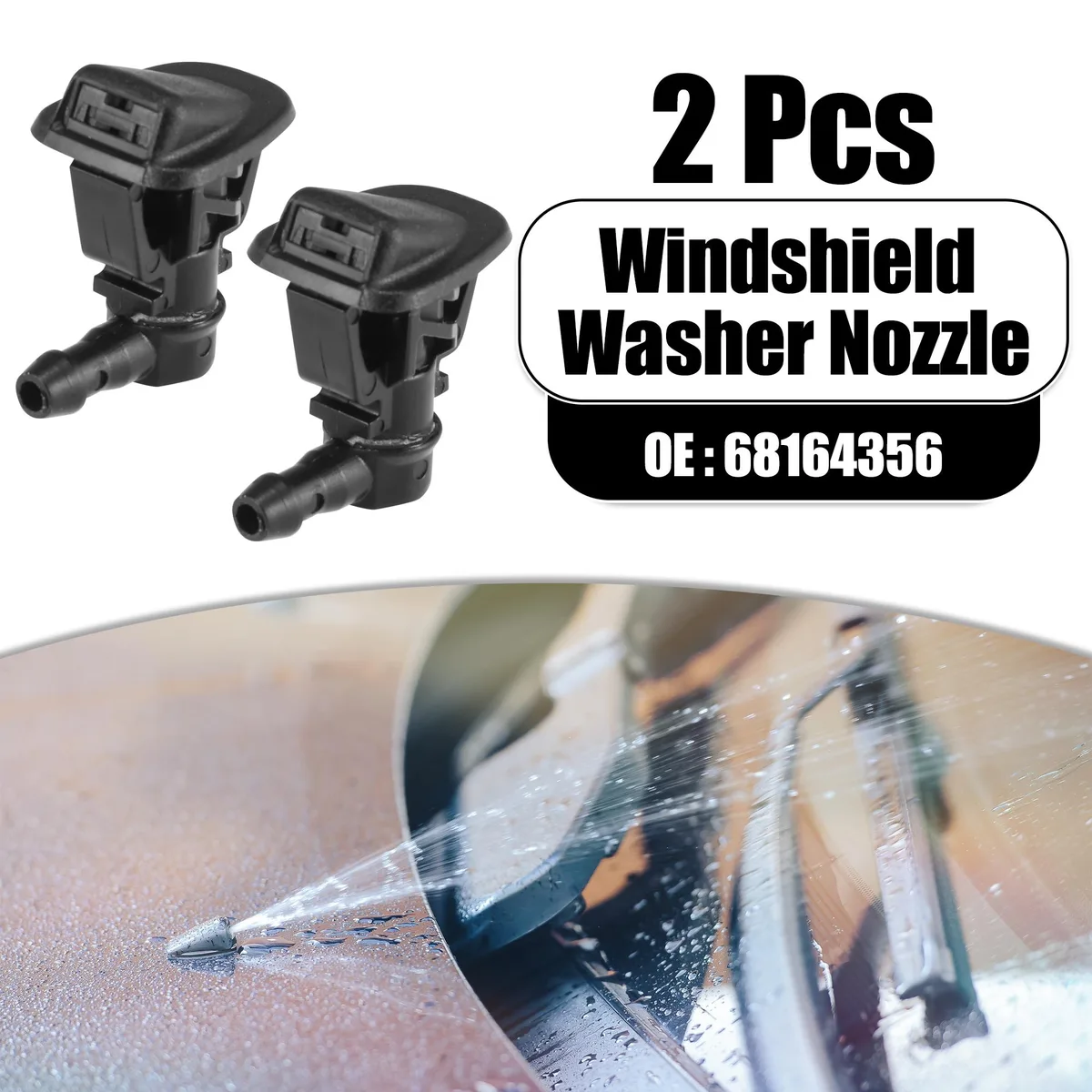 Unique-Bargains Unique-Bargains Front Windshield Washer Nozzles 2pcs for Jeep Wrangler 2013-2017 — product photo