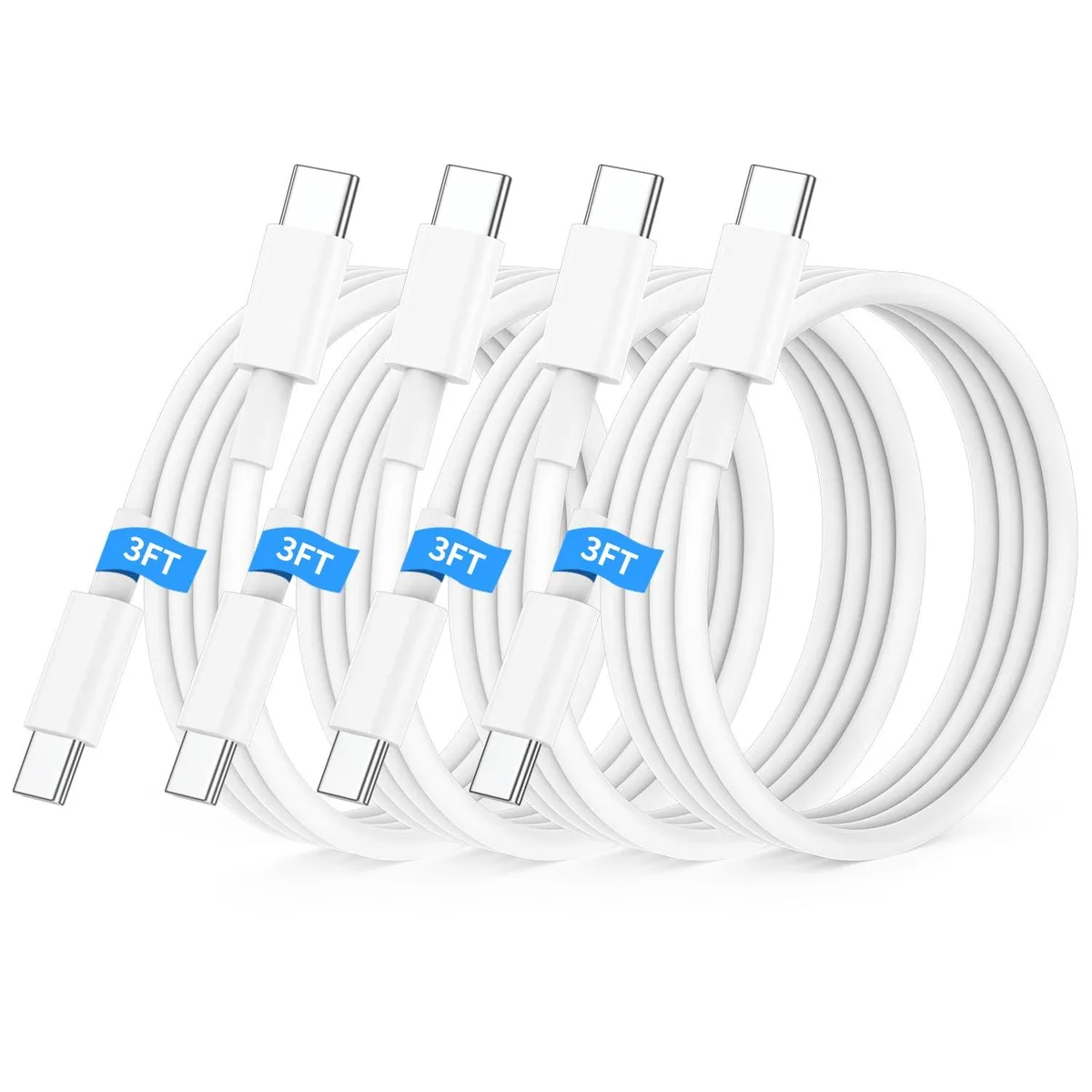  Belkin ZYH-J15 USB-C to USB-C Cable 4-Pack 3 ft 40W Orange — product photo