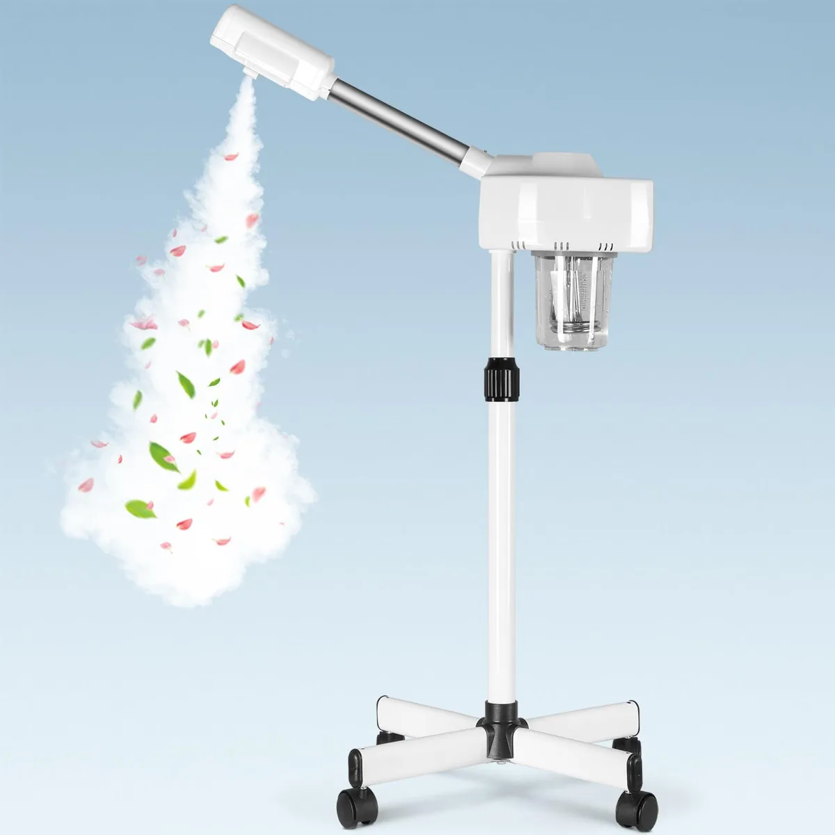  HomGarden Professional Facial Steamer 750W White on Wheels with Timer — product photo
