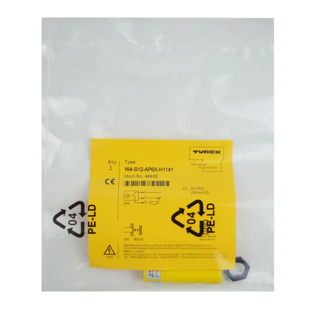 Turck Turck NI4-S12-AP6X-H1141 46522 Inductive Sensor PNP M12 — product photo