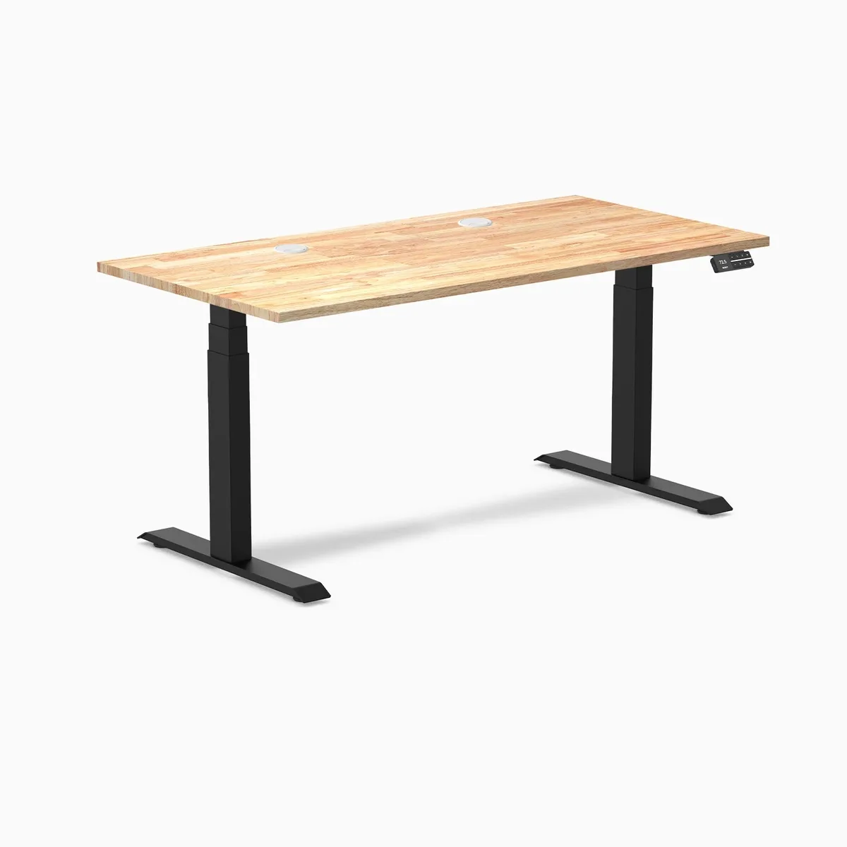 Desky Desky Dual Rubberwood Sit Stand Desk 60 x 30 in Matte Black — product photo