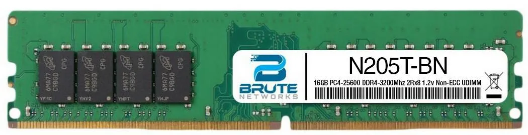 Brute Networks Brute Networks 16GB DDR4-3200 2Rx8 1.2v Non-ECC UDIMM server RAM — product photo