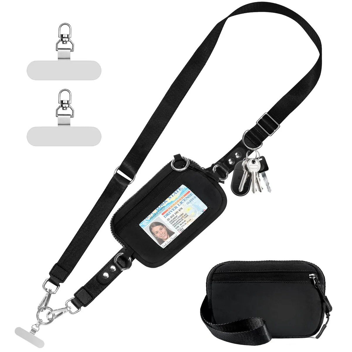  Tiostep 3041-01 Crossbody Phone Lanyard Wallet Black 41.5-60 in — product photo