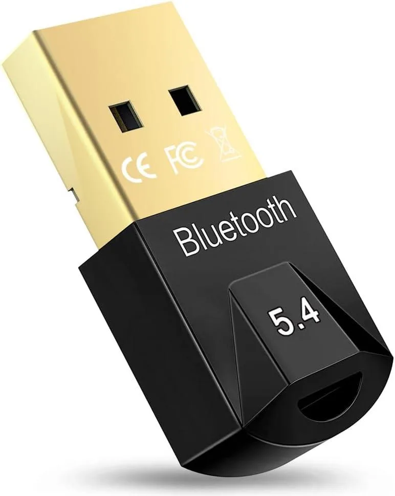 Small black USB Bluetooth 5.4 dongle with compact low-profile design