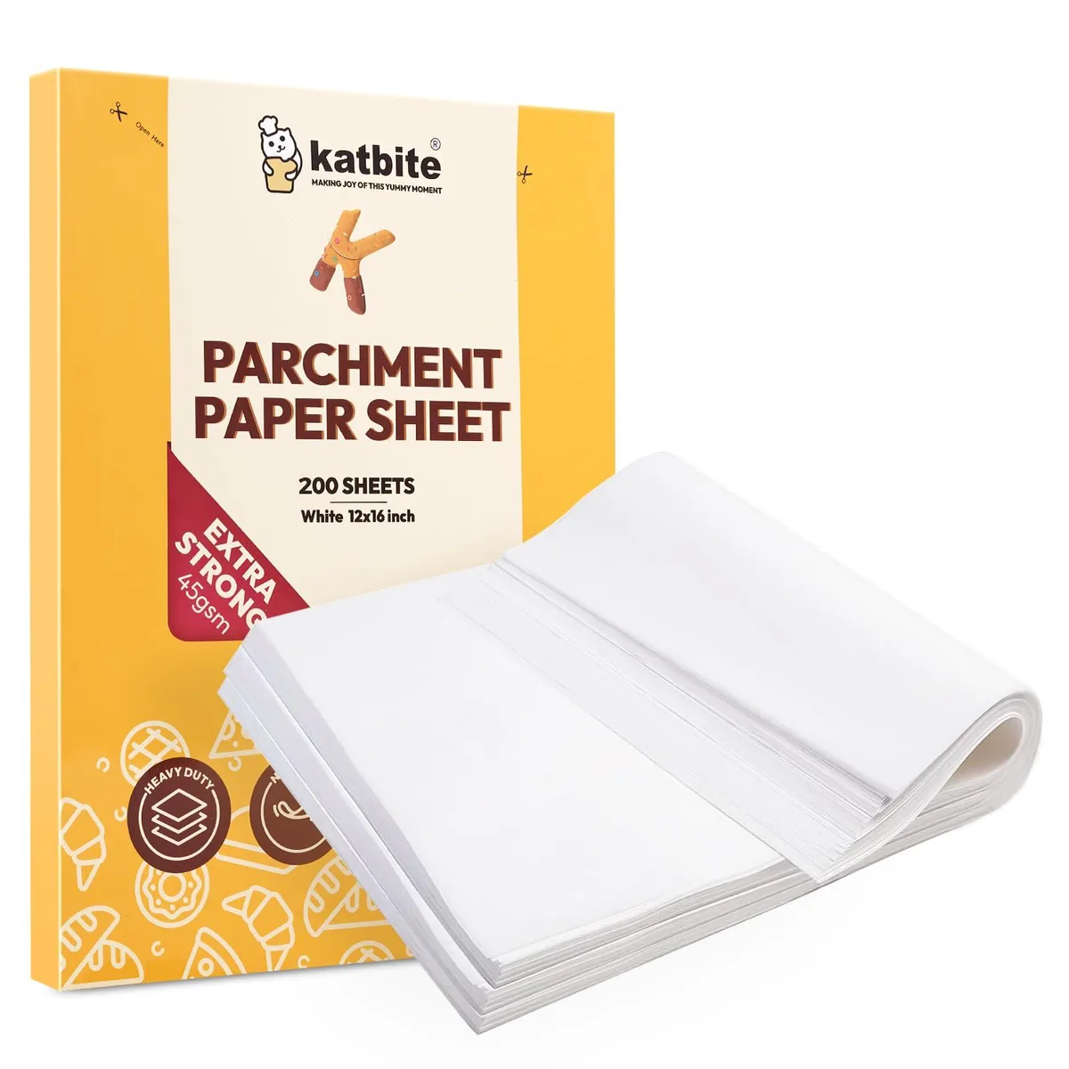 Stack of 200 white parchment sheets 12 by 16 inches