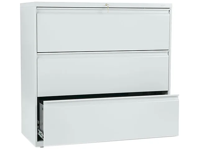 HON HON 893LQ 800 Series Three-Drawer Lateral File 42w Light Gray office furniture — product photo