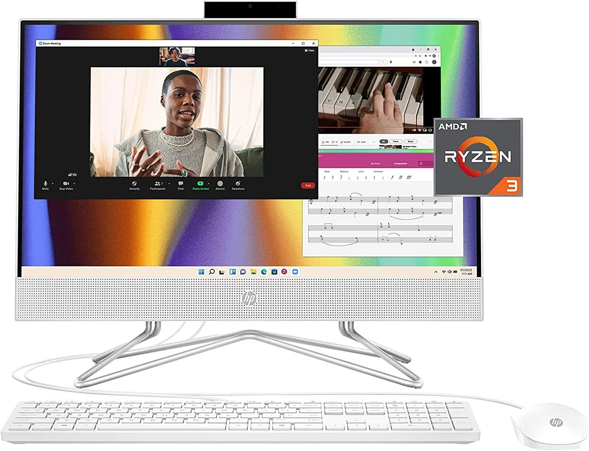 HP HP All-in-One 22-dd0032 Desktop PC 21.5" AMD Ryzen 3 3250U 8 GB DDR4 256 GB SSD Windows 11 Home — product photo