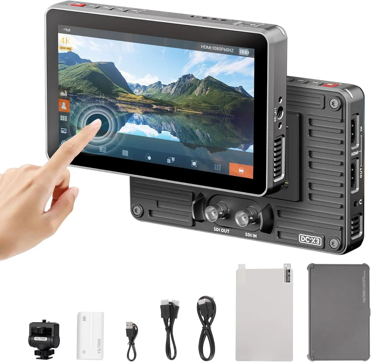 BFKK BFKK DC-X3 Camera Dock 6-inch FHD 2000 nits SDI HDMI Sunshade Black — product photo