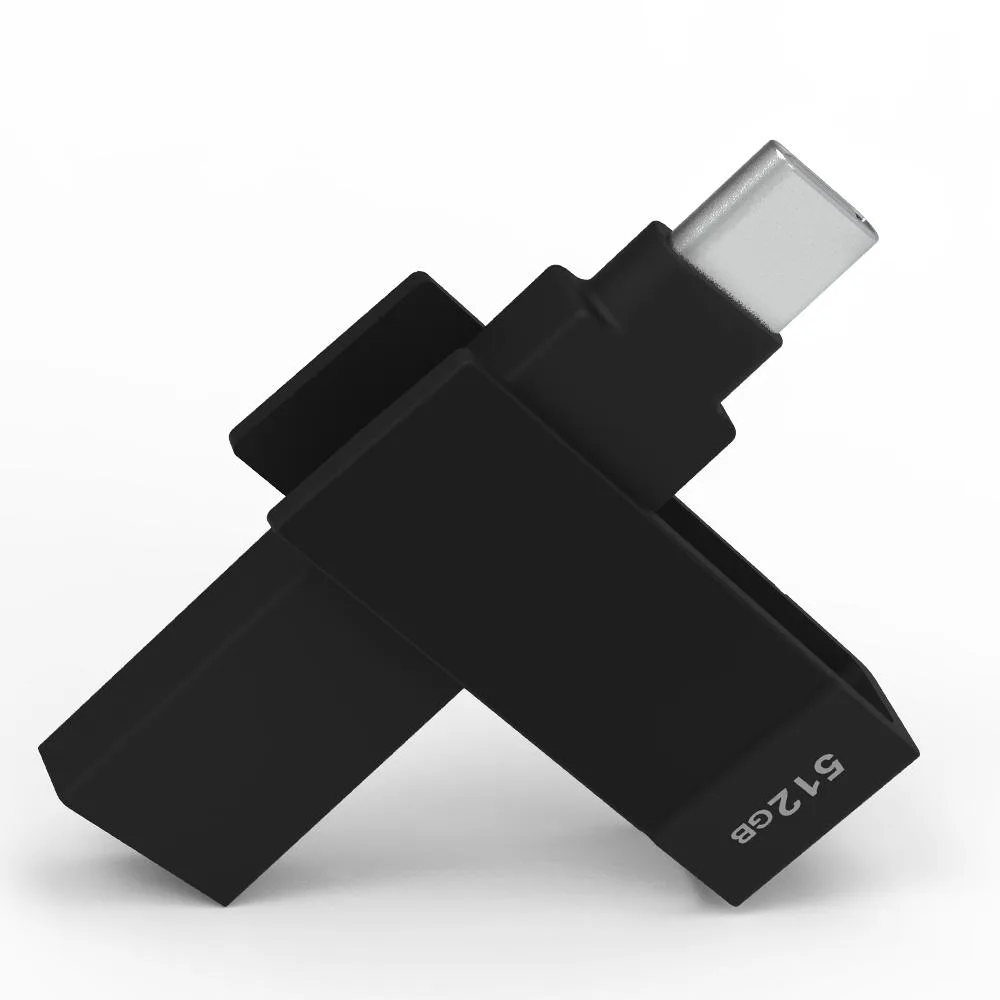 PIODATA PIODATA iXflash 512GB USB 3.2 Gen 1 USB Type A &amp; C Black — product photo