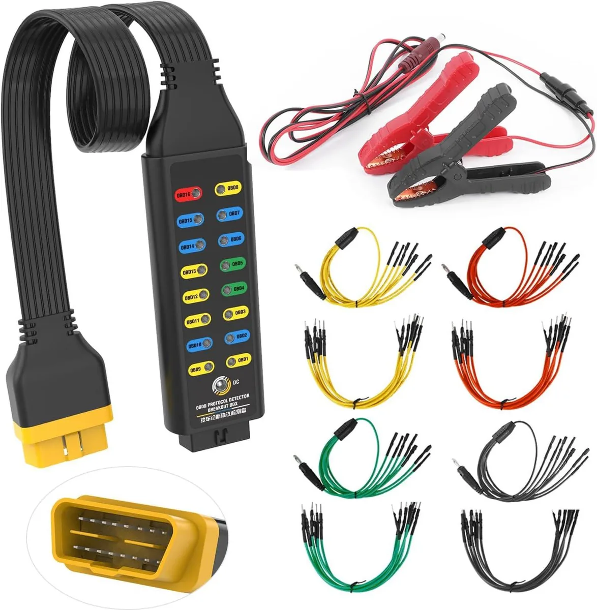 TAURKENAM OBD2 breakout box with 16-pin connector and 17.7in cable